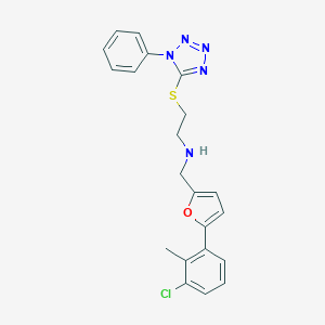 N-{[5-(3-chloro-2-methylphenyl)furan-2-yl]methyl}-2-[(1-phenyl-1H-tetrazol-5-yl)sulfanyl]ethanamine