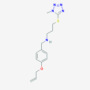 molecular formula C15H21N5OS B499755 3-[(1-methyl-1H-tetrazol-5-yl)sulfanyl]-N-[4-(prop-2-en-1-yloxy)benzyl]propan-1-amine 
