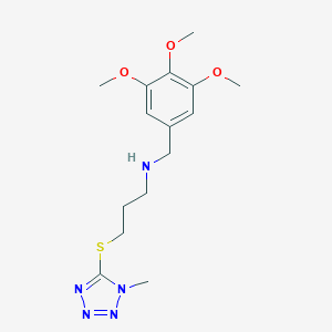 molecular formula C15H23N5O3S B499758 N-{3-[(1-methyl-1H-tetrazol-5-yl)thio]propyl}-N-(3,4,5-trimethoxybenzyl)amine 