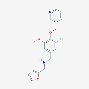 molecular formula C19H19ClN2O3 B499761 N-[3-chloro-5-methoxy-4-(3-pyridinylmethoxy)benzyl]-N-(2-furylmethyl)amine 