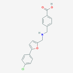 molecular formula C19H16ClNO3 B499764 4-[({[5-(4-Chlorophenyl)-2-furyl]methyl}amino)methyl]benzoic acid 
