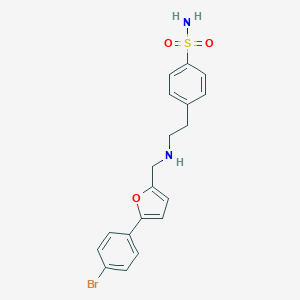 molecular formula C19H19BrN2O3S B499769 4-[2-({[5-(4-Bromophenyl)-2-furyl]methyl}amino)ethyl]benzenesulfonamide 