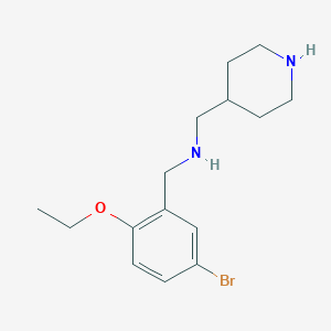molecular formula C15H23BrN2O B499773 N-(5-bromo-2-ethoxybenzyl)-N-(4-piperidinylmethyl)amine 