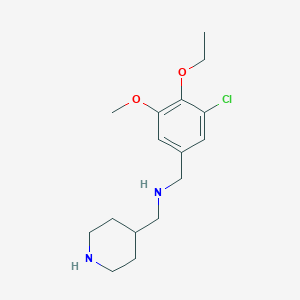 molecular formula C16H25ClN2O2 B499776 1-(3-chloro-4-ethoxy-5-methoxyphenyl)-N-(piperidin-4-ylmethyl)methanamine 