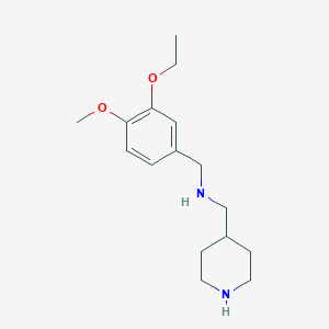 molecular formula C16H26N2O2 B499782 1-(3-ethoxy-4-methoxyphenyl)-N-(piperidin-4-ylmethyl)methanamine 