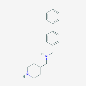 molecular formula C19H24N2 B499789 1-(biphenyl-4-yl)-N-(piperidin-4-ylmethyl)methanamine 