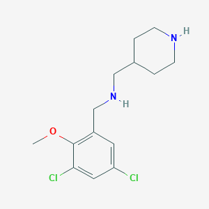 1-(3,5-dichloro-2-methoxyphenyl)-N-(piperidin-4-ylmethyl)methanamine