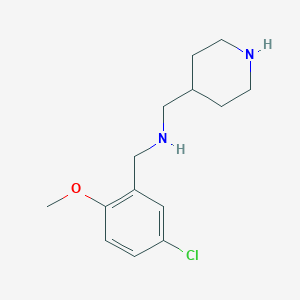 molecular formula C14H21ClN2O B499800 N-(5-chloro-2-methoxybenzyl)-N-(4-piperidinylmethyl)amine 