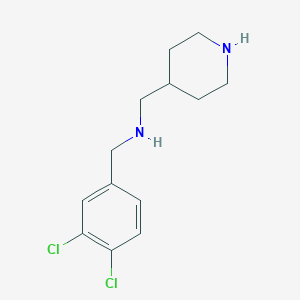 molecular formula C13H18Cl2N2 B499807 1-(3,4-dichlorophenyl)-N-(piperidin-4-ylmethyl)methanamine 