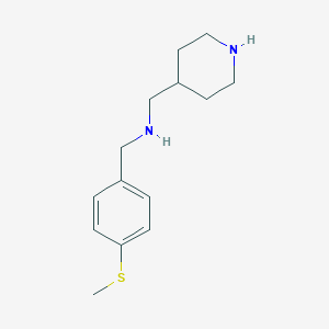 molecular formula C14H22N2S B499808 1-[4-(methylsulfanyl)phenyl]-N-(piperidin-4-ylmethyl)methanamine 
