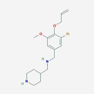 molecular formula C17H25BrN2O2 B499809 1-[3-bromo-5-methoxy-4-(prop-2-en-1-yloxy)phenyl]-N-(piperidin-4-ylmethyl)methanamine 