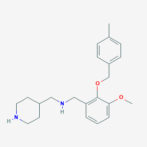 molecular formula C22H30N2O2 B499814 1-{3-methoxy-2-[(4-methylbenzyl)oxy]phenyl}-N-(piperidin-4-ylmethyl)methanamine 
