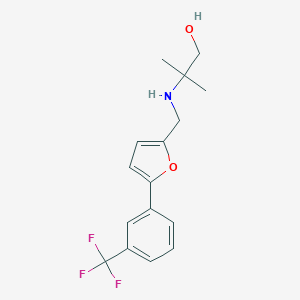 molecular formula C16H18F3NO2 B499823 2-Methyl-2-[({5-[3-(trifluoromethyl)phenyl]furan-2-yl}methyl)amino]propan-1-ol 
