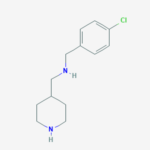 molecular formula C13H19ClN2 B499826 1-(4-chlorophenyl)-N-(piperidin-4-ylmethyl)methanamine 