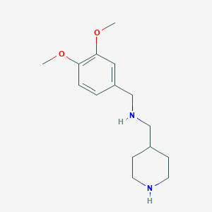 molecular formula C15H24N2O2 B499829 1-(3,4-dimethoxyphenyl)-N-(piperidin-4-ylmethyl)methanamine 