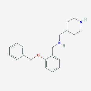 molecular formula C20H26N2O B499832 N-[2-(benzyloxy)benzyl]-N-(4-piperidinylmethyl)amine 