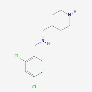 molecular formula C13H18Cl2N2 B499841 1-(2,4-dichlorophenyl)-N-(piperidin-4-ylmethyl)methanamine 