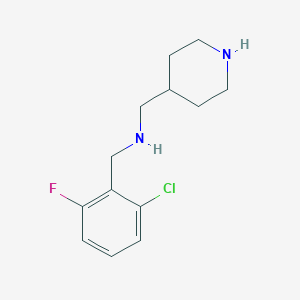 molecular formula C13H18ClFN2 B499843 1-(2-chloro-6-fluorophenyl)-N-(piperidin-4-ylmethyl)methanamine 