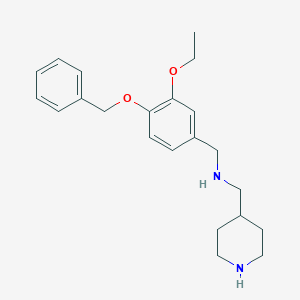 molecular formula C22H30N2O2 B499851 N-[4-(benzyloxy)-3-ethoxybenzyl]-N-(4-piperidinylmethyl)amine 