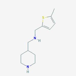 molecular formula C12H20N2S B499853 1-(5-methylthiophen-2-yl)-N-(piperidin-4-ylmethyl)methanamine 
