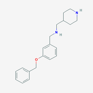 molecular formula C20H26N2O B499855 1-[3-(benzyloxy)phenyl]-N-(piperidin-4-ylmethyl)methanamine 