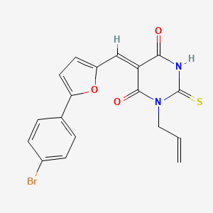 (5Z)-5-[[5-(4-bromophenyl)furan-2-yl]methylidene]-1-prop-2-enyl-2-sulfanylidene-1,3-diazinane-4,6-dione