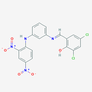 2,4-Dichloro-6-[[3-(2,4-dinitroanilino)phenyl]iminomethyl]phenol