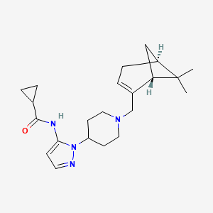 N-[2-[1-[[(1R,5S)-6,6-dimethyl-2-bicyclo[3.1.1]hept-2-enyl]methyl]piperidin-4-yl]pyrazol-3-yl]cyclopropanecarboxamide