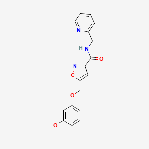 5-[(3-methoxyphenoxy)methyl]-N-(2-pyridinylmethyl)-3-isoxazolecarboxamide