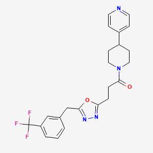 1-(4-Pyridin-4-ylpiperidin-1-yl)-3-[5-[[3-(trifluoromethyl)phenyl]methyl]-1,3,4-oxadiazol-2-yl]propan-1-one