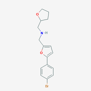molecular formula C16H18BrNO2 B499864 1-[5-(4-bromophenyl)furan-2-yl]-N-(tetrahydrofuran-2-ylmethyl)methanamine 