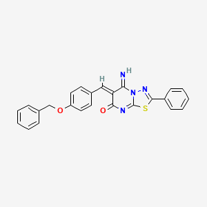 (6Z)-5-imino-2-phenyl-6-[(4-phenylmethoxyphenyl)methylidene]-[1,3,4]thiadiazolo[3,2-a]pyrimidin-7-one