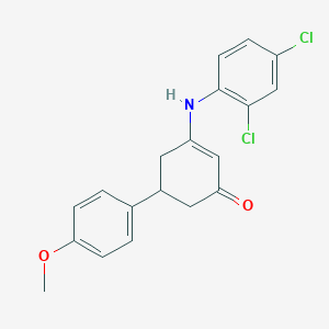 3-[(2,4-Dichlorophenyl)amino]-5-(4-methoxyphenyl)cyclohex-2-en-1-one