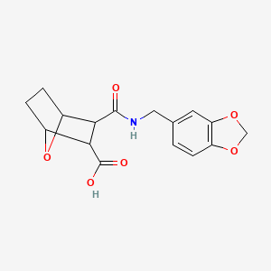 3-[(1,3-Benzodioxol-5-ylmethyl)carbamoyl]-7-oxabicyclo[2.2.1]heptane-2-carboxylic acid