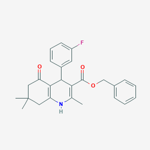 molecular formula C26H26FNO3 B4998672 Benzyl 4-(3-fluorophenyl)-2,7,7-trimethyl-5-oxo-1,4,5,6,7,8-hexahydroquinoline-3-carboxylate 