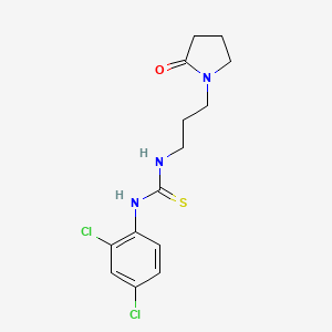 molecular formula C14H17Cl2N3OS B4998698 1-(2,4-Dichlorophenyl)-3-[3-(2-oxopyrrolidin-1-yl)propyl]thiourea 