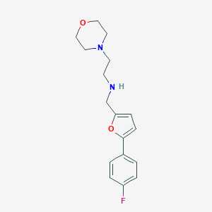 molecular formula C17H21FN2O2 B499882 N-{[5-(4-fluorophenyl)furan-2-yl]methyl}-2-(morpholin-4-yl)ethanamine 