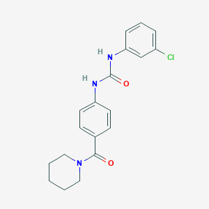 molecular formula C19H20ClN3O2 B499897 N-(3-chlorophenyl)-N'-[4-(piperidinocarbonyl)phenyl]urea 