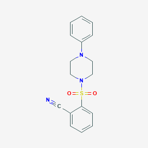 molecular formula C17H17N3O2S B499902 2-[(4-Phenylpiperazin-1-yl)sulfonyl]benzonitrile 