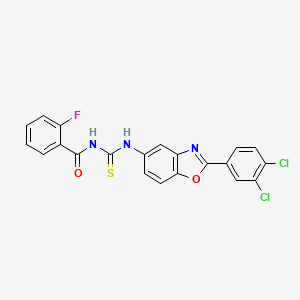 molecular formula C21H12Cl2FN3O2S B4999130 N-[[2-(3,4-dichlorophenyl)-1,3-benzoxazol-5-yl]carbamothioyl]-2-fluorobenzamide 