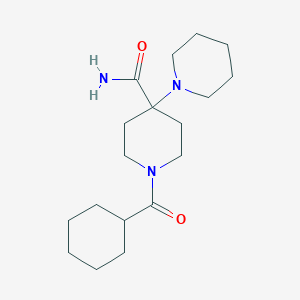 molecular formula C18H31N3O2 B499914 1'-(Cyclohexylcarbonyl)-1,4'-bipiperidine-4'-carboxamide 