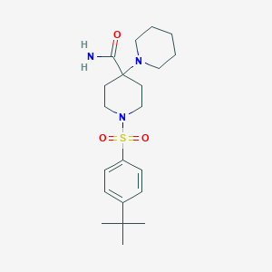 molecular formula C21H33N3O3S B499917 1'-[(4-Tert-butylphenyl)sulfonyl]-1,4'-bipiperidine-4'-carboxamide 