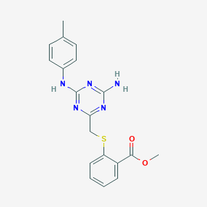Methyl 2-({[4-amino-6-(4-toluidino)-1,3,5-triazin-2-yl]methyl}sulfanyl)benzoate