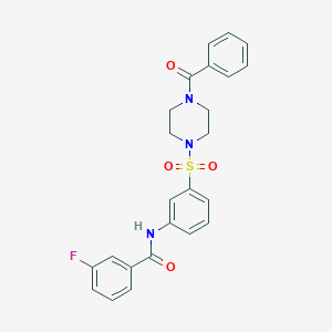 molecular formula C24H22FN3O4S B499935 N~1~-{3-[(4-benzoylpiperazino)sulfonyl]phenyl}-3-fluorobenzamide 