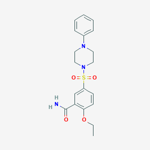 molecular formula C19H23N3O4S B499943 2-Ethoxy-5-[(4-phenylpiperazin-1-yl)sulfonyl]benzamide 