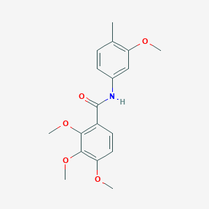 molecular formula C18H21NO5 B499944 2,3,4-trimethoxy-N-(3-methoxy-4-methylphenyl)benzamide 