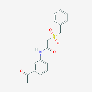 molecular formula C17H17NO4S B499946 N-(3-acetylphenyl)-2-benzylsulfonylacetamide CAS No. 698987-65-4
