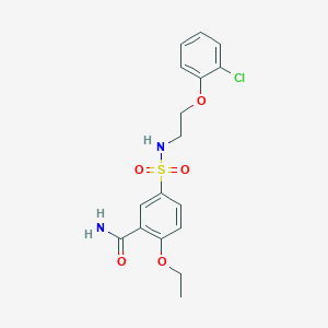 molecular formula C17H19ClN2O5S B499954 5-({[2-(2-Chlorophenoxy)ethyl]amino}sulfonyl)-2-ethoxybenzamide 
