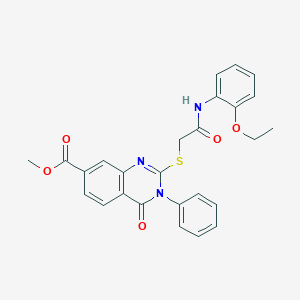 METHYL 2-({[(2-ETHOXYPHENYL)CARBAMOYL]METHYL}SULFANYL)-4-OXO-3-PHENYL-3,4-DIHYDROQUINAZOLINE-7-CARBOXYLATE