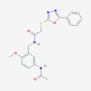 N-[5-(acetylamino)-2-methoxybenzyl]-2-[(5-phenyl-1,3,4-oxadiazol-2-yl)sulfanyl]acetamide